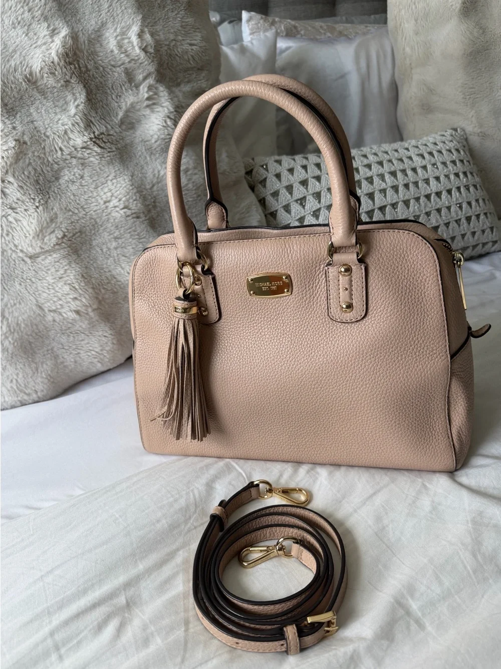 Michael Kors Cindy Medium Dome Satchel with Tassel